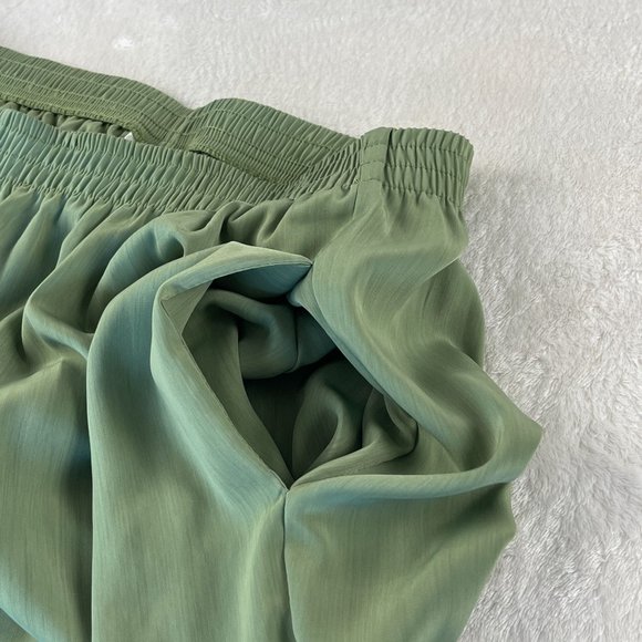 Vtg Roamans Wide Leg Pull On Pants Size 6 Womens Green‎ Elastic Waist High Rise - Picture 11 of 11